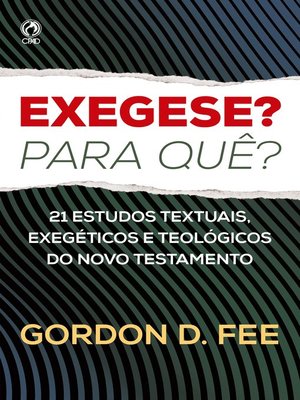 cover image of Exegese? Para quê?